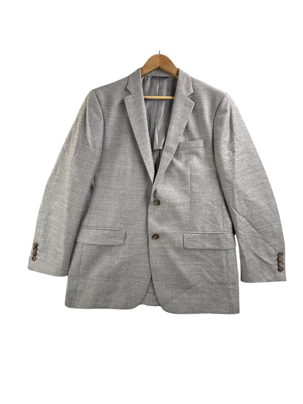 Vintage Ralph Lauren Blazer Mens 40 Gray Herringbone Wool Silk Linen Sport Coat